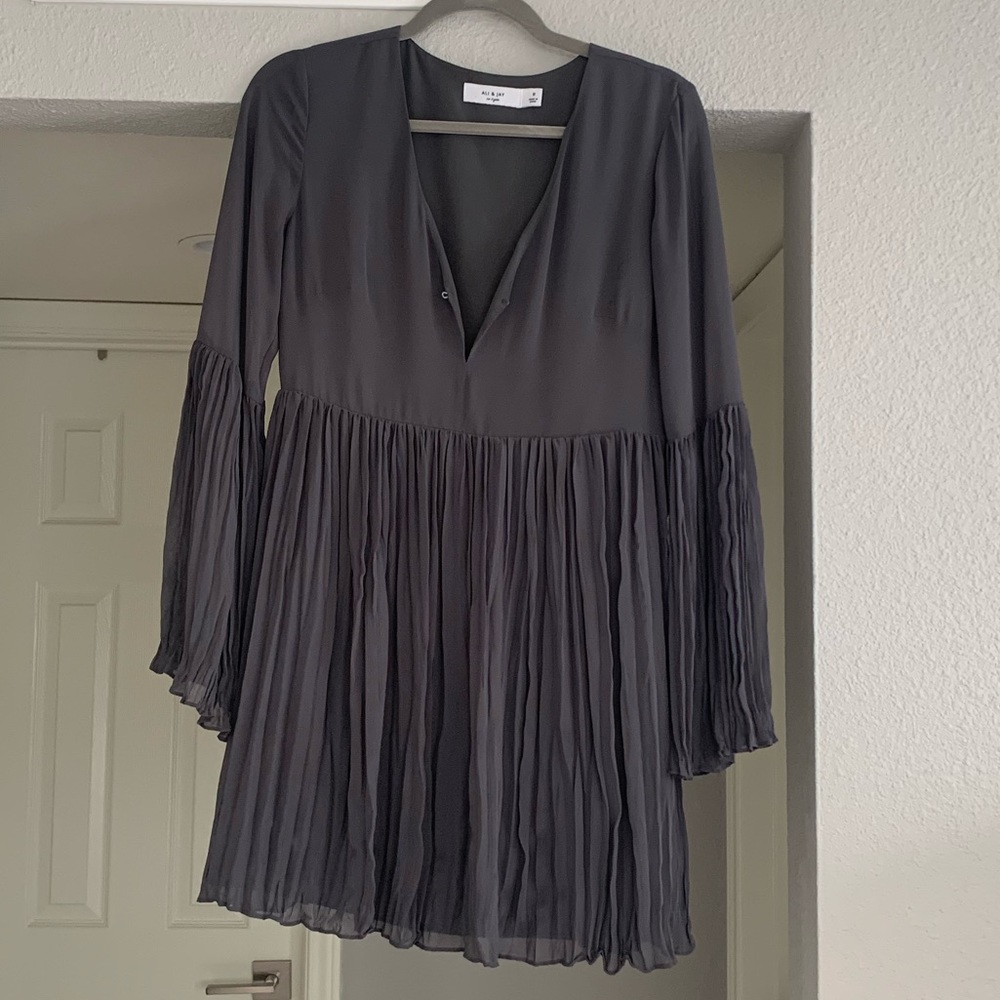 Gray long sleeve dress